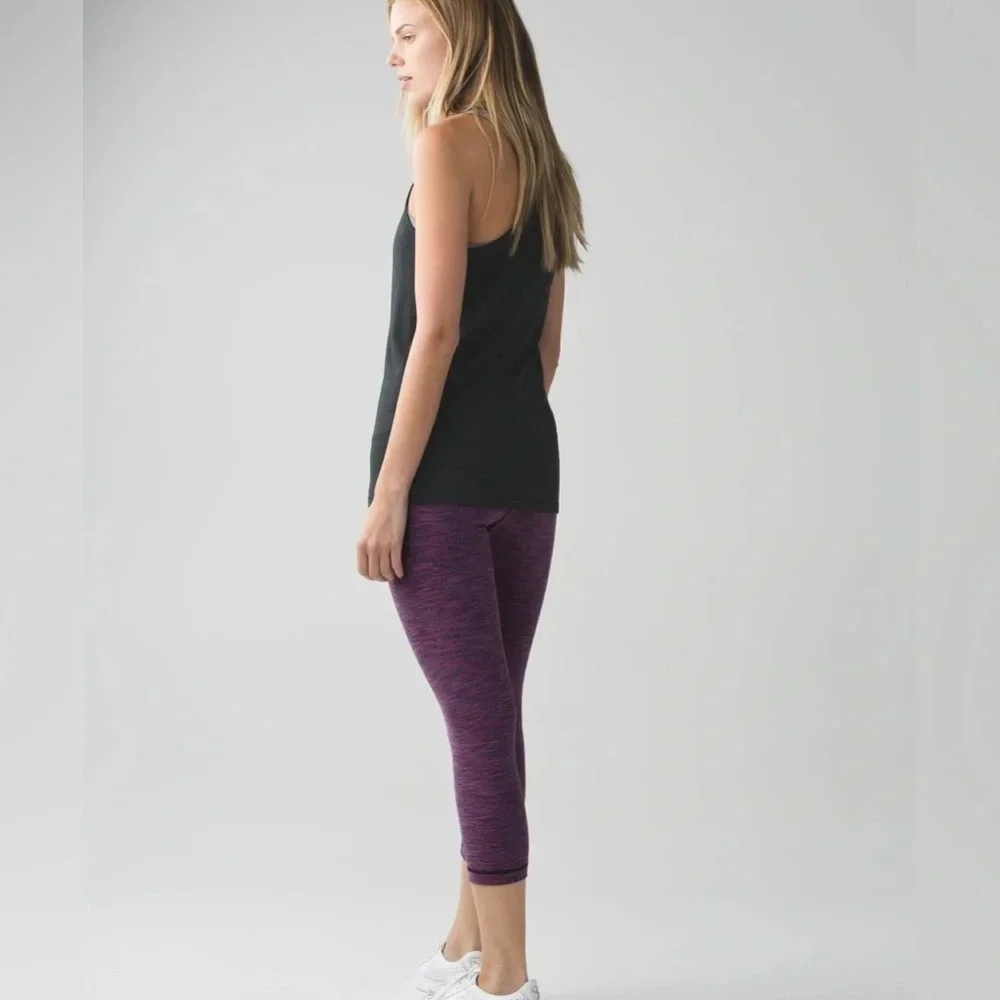 Lululemon Wunder Under Crop II Roll Down Leggings Diamond Jacquard Space Dye